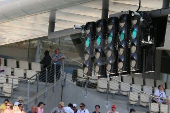 World © Octane Photographic Ltd. Saturday 22nd November 2014. Abu Dhabi Grand Prix - Formula 1 Practice 3. Green Lights. Digital Ref: 1165LB1D0469