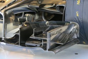 World © Octane Photographic Ltd. Saturday 22nd November 2014. Abu Dhabi Grand Prix - Formula 1 Practice 3. McLaren Mercedes MP4/29 front wing detail. Digital Ref: 1165LB1D0596