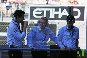World © Octane Photographic Ltd. Saturday 22nd November 2014. Abu Dhabi Grand Prix - Formula 1 Practice 3. Mercedes AMG Petronas - Toto Wolff and Dieter Zetsche. Digital Ref: