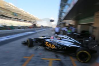 World © Octane Photographic Ltd. Saturday 22nd November 2014. Abu Dhabi Grand Prix - Formula 1 Practice 3. McLaren Mercedes MP4/29 - Jenson Button. Digital Ref: 1165LB1D5791