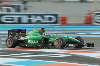 World © Octane Photographic Ltd. 2014 Formula 1 Abu Dhabi Grand Prix, F1 Qualifying, Saturday 22nd November 2014. Caterham F1 Team CT05 - William Stevens. Digital Ref : 1166CB1D8193