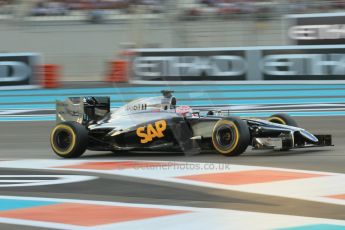 World © Octane Photographic Ltd. 2014 Formula 1 Abu Dhabi Grand Prix, F1 Qualifying, Saturday 22nd November 2014. McLaren Mercedes MP4/29 - Jenson Button. Digital Ref : 1166CB1D8200