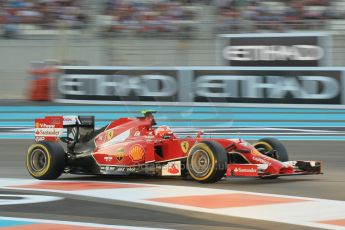 World © Octane Photographic Ltd. 2014 Formula 1 Abu Dhabi Grand Prix, F1 Qualifying, Saturday 22nd November 2014. Scuderia Ferrari F14T – Kimi Raikkonen. Digital Ref : 1166CB1D8221