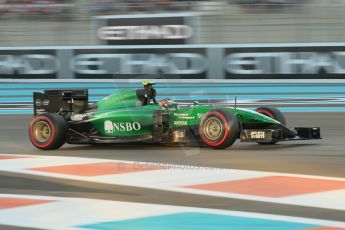 World © Octane Photographic Ltd. 2014 Formula 1 Abu Dhabi Grand Prix, F1 Qualifying, Saturday 22nd November 2014. Caterham F1 Team CT05 - William Stevens. Digital Ref : 1166CB1D8237