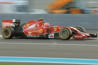 World © Octane Photographic Ltd. 2014 Formula 1 Abu Dhabi Grand Prix, F1 Qualifying, Saturday 22nd November 2014. Scuderia Ferrari F14T – Kimi Raikkonen. Digital Ref : 1166CB1D8250