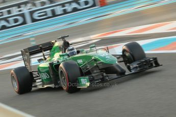 World © Octane Photographic Ltd. 2014 Formula 1 Abu Dhabi Grand Prix, F1 Qualifying, Saturday 22nd November 2014. Caterham F1 Team CT05 - Kamui Kobayashi. Digital Ref : 1166CB1D8296
