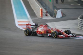 World © Octane Photographic Ltd. Saturday 22nd November 2014. Abu Dhabi Grand Prix - Yas Marina Circuit - Formula 1 Qualifying. Scuderia Ferrari F14T - Fernando Alonso. Digital Ref: 1166LB1D0790