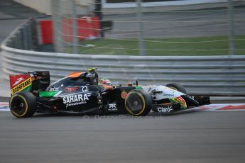 World © Octane Photographic Ltd. Saturday 22nd November 2014. Abu Dhabi Grand Prix - Yas Marina Circuit - Formula 1 Qualifying. Sahara Force India VJM07 – Sergio Perez. Digital Ref: 1166LB1D0814