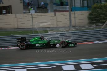 World © Octane Photographic Ltd. Saturday 22nd November 2014. Abu Dhabi Grand Prix - Yas Marina Circuit - Formula 1 Qualifying. Caterham F1 Team CT05 – Kamui Kobayashi. Digital Ref: 1166LB1D0863