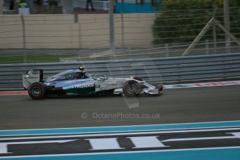 World © Octane Photographic Ltd. Saturday 22nd November 2014. Abu Dhabi Grand Prix - Yas Marina Circuit - Formula 1 Qualifying. Mercedes AMG Petronas F1 W05 - Nico Rosberg. Digital Ref: 1166LB1D0900