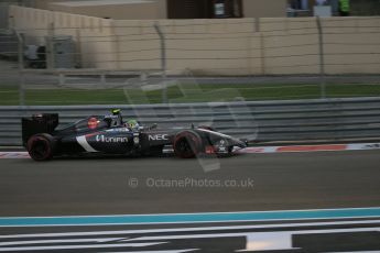 World © Octane Photographic Ltd. Saturday 22nd November 2014. Abu Dhabi Grand Prix - Yas Marina Circuit - Formula 1 Qualifying. Sauber C33 – Esteban Gutierrez. Digital Ref : 1166LB1D0958