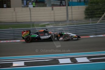 World © Octane Photographic Ltd. Saturday 22nd November 2014. Abu Dhabi Grand Prix - Yas Marina Circuit - Formula 1 Qualifying. Sahara Force India VJM07 – Nico Hulkenburg. Digital Ref : 1166LB1D0978