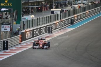 World © Octane Photographic Ltd. Saturday 22nd November 2014. Abu Dhabi Grand Prix - Yas Marina Circuit - Formula 1 Qualifying. Scuderia Ferrari F14T – Kimi Raikkonen. Digital Ref: 1166LB1D1167