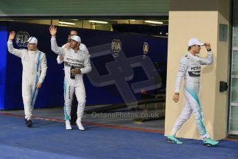 Mercedes AMG Petronas - Lewis Hamilton and Nico Rosberg and Williams Racing - Valtteri Bottas. Digital Ref : 1166LB1D1571