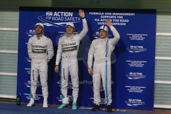 Mercedes AMG Petronas - Lewis Hamilton and Nico Rosberg and Williams Racing - Valtteri Bottas. Digital Ref : 1166LB1D1577