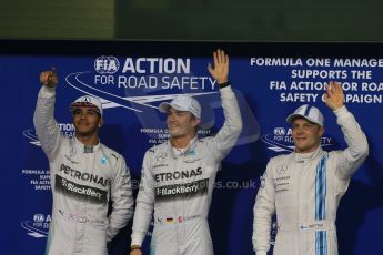 Mercedes AMG Petronas - Lewis Hamilton and Nico Rosberg and Williams Racing - Valtteri Bottas. Digital Ref : 1166LB1D1580