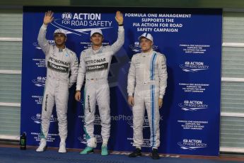Mercedes AMG Petronas - Lewis Hamilton and Nico Rosberg and Williams Racing - Valtteri Bottas. Digital Ref : 1166LB1D1595