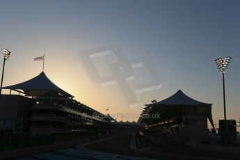 World © Octane Photographic Ltd. Saturday 22nd November 2014. Abu Dhabi Grand Prix - Yas Marina Circuit - Formula 1 Qualifying. 1st corner at Sunset Digital Ref: 1166LB1D6018