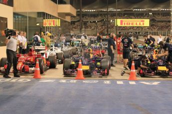 World © Octane Photographic Ltd. 2014 Formula 1 Abu Dhabi Grand Prix, F1 Qualifying, Saturday 22nd November 2014. Parc Ferme. Digital Ref : 1166LW1L8503