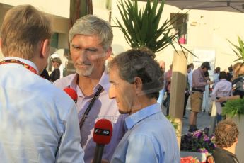 World © Octane Photographic Ltd. Sunday 23rd November 2014. Abu Dhabi Grand Prix - Yas Marina Circuit - Formula 1 Race. Mika Hakkinen in the Paddock. Digital Ref: