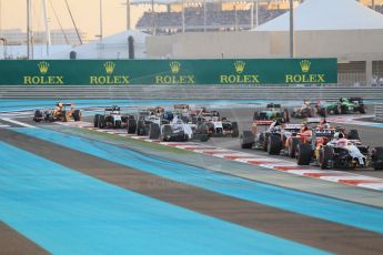 World © Octane Photographic Ltd. Sunday 23rd November 2014. Abu Dhabi Grand Prix - Yas Marina Circuit - Formula 1 Race. Opening Lap. Digital Ref: