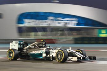 World © Octane Photographic Ltd. Sunday 23rd November 2014. Abu Dhabi Grand Prix - Yas Marina Circuit - Formula 1 Race. Mercedes AMG Petronas F1 W05 Hybrid – Nico Rosberg. Digital Ref: