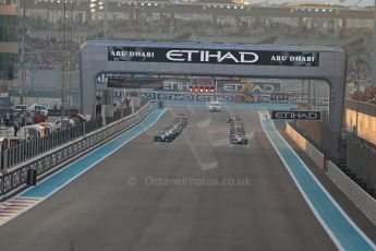 World © Octane Photographic Ltd. Sunday 23rd November 2014. Abu Dhabi Grand Prix - Yas Marina Circuit - Formula 1 Race. The grid forms up for the last race of the year. Digital Ref: