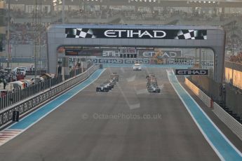 World © Octane Photographic Ltd. Sunday 23rd November 2014. Abu Dhabi Grand Prix - Yas Marina Circuit - Formula 1 Race. The grid forms up for the last race of the year. Digital Ref:
