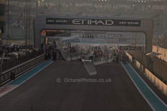 World © Octane Photographic Ltd. Sunday 23rd November 2014. Abu Dhabi Grand Prix - Yas Marina Circuit - Formula 1 Race. F1 grid start preparations. Digital Ref: