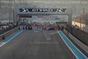 World © Octane Photographic Ltd. Sunday 23rd November 2014. Abu Dhabi Grand Prix - Yas Marina Circuit - Formula 1 Race. F1 grid start preparations. Digital Ref: