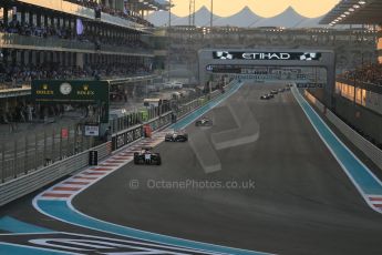 World © Octane Photographic Ltd. Sunday 23rd November 2014. Abu Dhabi Grand Prix - Yas Marina Circuit - Formula 1 Race. Green flag lap. Digital Ref: