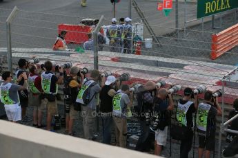 World © Octane Photographic Ltd. Sunday 23rd November 2014. Abu Dhabi Grand Prix - Yas Marina Circuit - Formula 1 Race. Photographers at the 1st corner. Digital Ref: