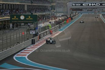 World © Octane Photographic Ltd. Sunday 23rd November 2014. Abu Dhabi Grand Prix - Yas Marina Circuit - Formula 1 Race. Mercedes AMG Petronas F1 W05 Hybrid - Nico Rosberg. Digital Ref: