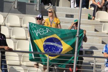 World © Octane Photographic Ltd. Sunday 23rd November 2014. Abu Dhabi Grand Prix - Yas Marina Circuit - Felipe Massa Fans in the grandstand. Digital Ref: