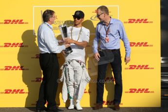 World © Octane Photographic Ltd. Sunday 23rd November 2014. Abu Dhabi Grand Prix - Yas Marina Circuit - Pirelli Fastest Lap award, Lewis Hamilton. Digital Ref:
