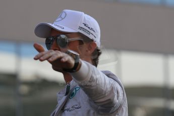 World © Octane Photographic Ltd. Sunday 23rd November 2014. Abu Dhabi Grand Prix - Yas Marina Circuit - Formula 1 Drivers Parade. Mercedes AMG Petronas - Nico Rosberg. Digital Ref: