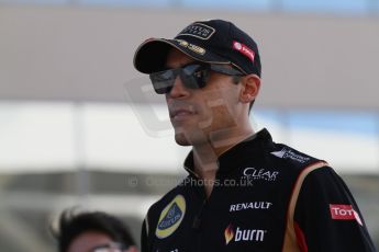 World © Octane Photographic Ltd. Sunday 23rd November 2014. Abu Dhabi Grand Prix - Yas Marina Circuit - Formula 1 Drivers Parade. Lotus F1 Team - Pastor Maldonado. Digital Ref: