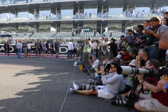 World © Octane Photographic Ltd. Sunday 23rd November 2014. Abu Dhabi Grand Prix - Yas Marina Circuit - Media lineup. Digital Ref: