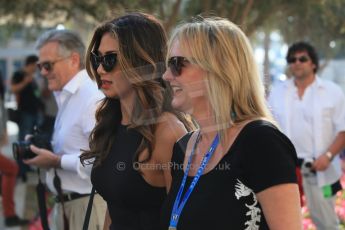 World © Octane Photographic Ltd. Sunday 23rd November 2014. Abu Dhabi Grand Prix - Yas Marina Circuit - Nicole Scherzinger and Linda Hamilton. Digital Ref: