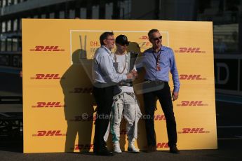 World © Octane Photographic Ltd. Sunday 23rd November 2014. Abu Dhabi Grand Prix - Yas Marina Circuit - Pirelli Fastest Lap award, Lewis Hamilton. Digital Ref: