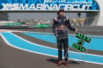 World © Octane Photographic Ltd. Sunday 23rd November 2014. Abu Dhabi Grand Prix - GP2 and GP3 champions photo shoot. Alex Lynn - Carlin - GP3 Champion. Digital Ref: 1168CB1D6330
