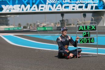 World © Octane Photographic Ltd. Sunday 23rd November 2014. Abu Dhabi Grand Prix - GP2 and GP3 champions photo shoot. Alex Lynn - Carlin - GP3 Champion. Digital Ref: 1168CB1D6381