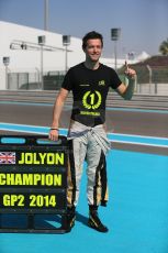 World © Octane Photographic Ltd. Sunday 23rd November 2014. Abu Dhabi Grand Prix - GP2 and GP3 champions photo shoot. Jolyon Palmer - DAMS - GP2 Champion. Digital Ref: 1168CB1D6522