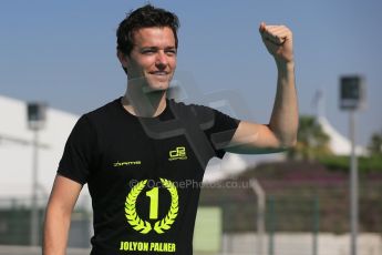 World © Octane Photographic Ltd. Sunday 23rd November 2014. Abu Dhabi Grand Prix - GP2 and GP3 champions photo shoot. Jolyon Palmer - DAMS - GP2 Champion. Digital Ref: 1168CB1D6534