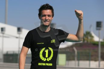 World © Octane Photographic Ltd. Sunday 23rd November 2014. Abu Dhabi Grand Prix - GP2 and GP3 champions photo shoot. Jolyon Palmer - DAMS - GP2 Champion. Digital Ref: 1168CB1D6542