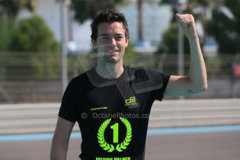 World © Octane Photographic Ltd. Sunday 23rd November 2014. Abu Dhabi Grand Prix - GP2 and GP3 champions photo shoot. Jolyon Palmer - DAMS - GP2 Champion. Digital Ref: 1168CB1D6559