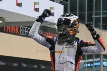 World © Octane Photographic Ltd. Saturday 22nd November 2014. GP2 Race 1 Parc Ferme – Abu Dhabi GP - Yas Marina Circuit, United Arab Emirates. Stoffel Vandoorne - ART Grand Prix. Digital Ref :1167LB1D6104