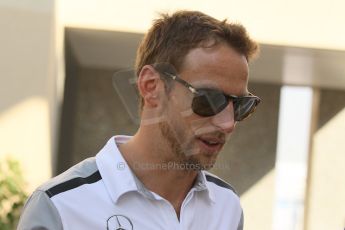 World © Octane Photographic Ltd. 2014 Formula 1 Abu Dhabi Grand Prix, FIA Press conference, Thursday 20th November 2014.  Jenson Button – McLaren Mercedes. Digital Ref :1155CB1D5252