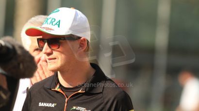 World © Octane Photographic Ltd. 2014 Formula 1 Abu Dhabi Grand Prix, FIA Press conference, Thursday 20th November 2014. Nico Hulkenberg – Sahara Force India. Digital Ref :1155CB7D7906