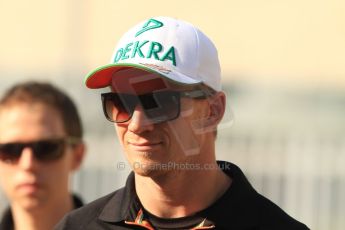 World © Octane Photographic Ltd. 2014 Formula 1 Abu Dhabi Grand Prix, FIA Press conference, Thursday 20th November 2014. Nico Hulkenberg – Sahara Force India. Digital Ref :1155CB7D7911
